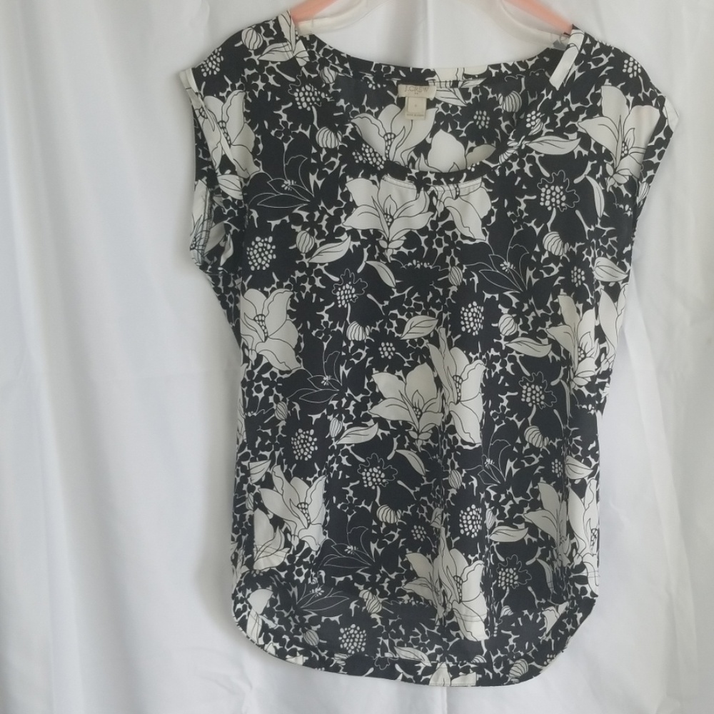 J CREW sleeveless drapey popover blouse preowned